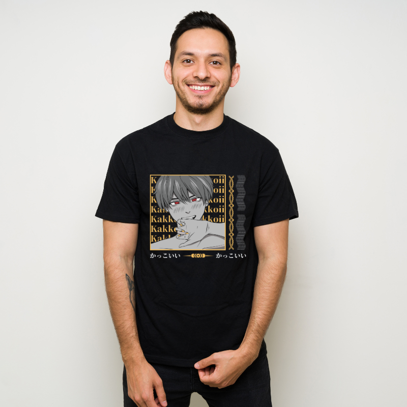 Anime Japanese Streetwear Kakkoii Cotton Black Short Sleeve T-Shirt