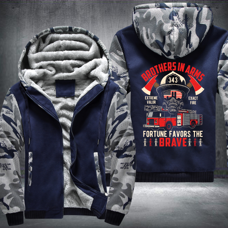 Brothers in arms extreme valor exact fire fortune favors the brave Fleece Hoodies Jacket