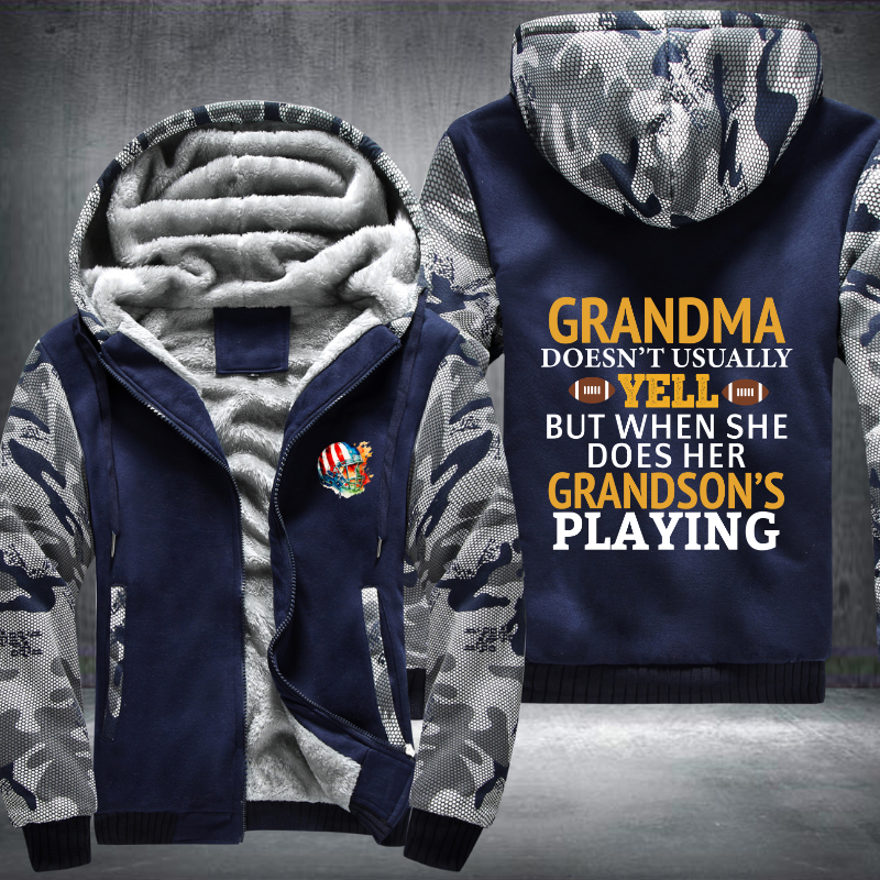 Grandma Doesn't Usually Yell But When SHE Does Her Grandson't Playing Fleece Hoodies Jacket