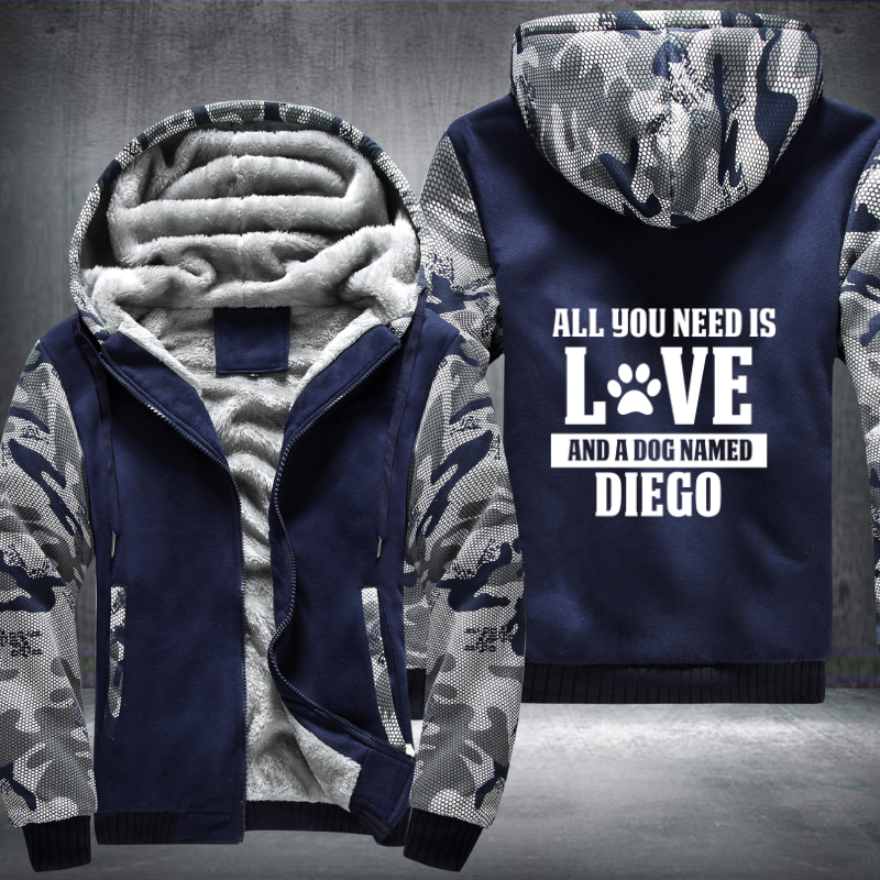 all you need is love and a dog Named Diego Fleece Hoodies Jacket