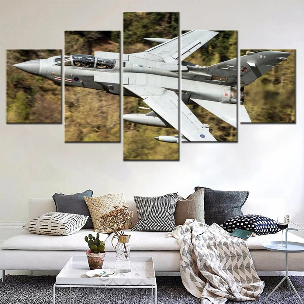 Mcdonnell Douglas Cf 18 Hornet design 5 Panels Painting Canvas Wall Decoration