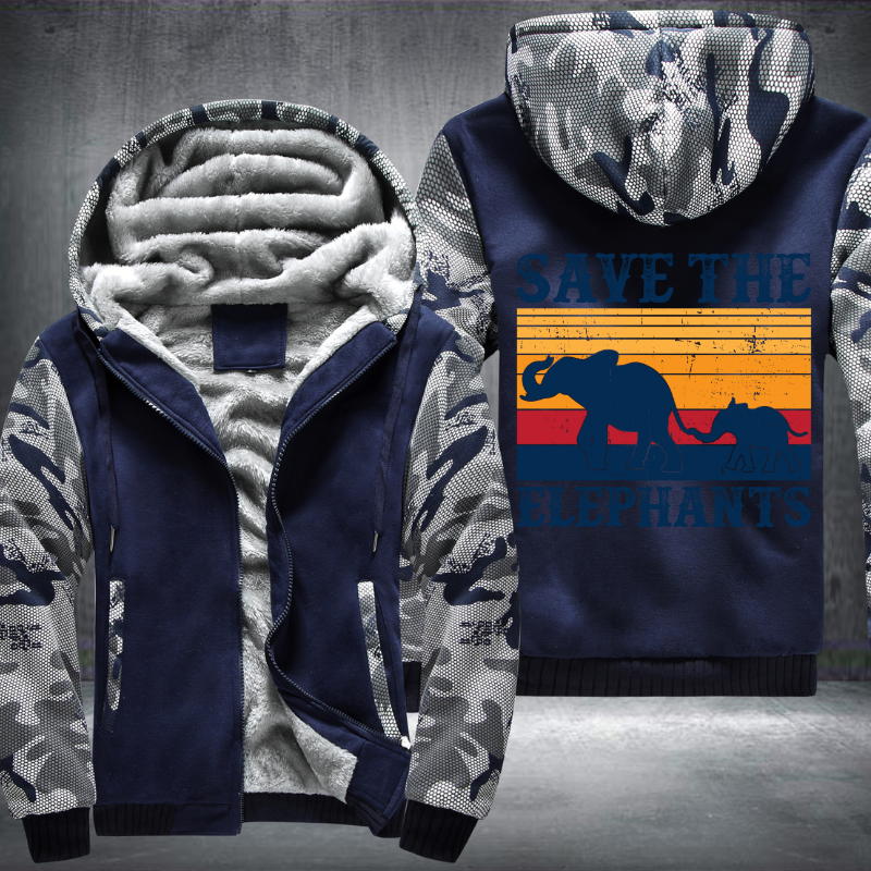 Save The Elephants Fleece Hoodies Jacket