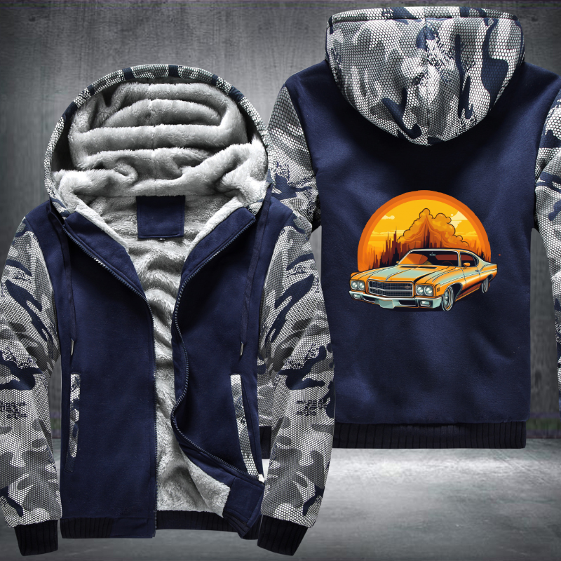 Rev up your engines and hit the road in style with this sleek car Fleece Hoodies Jacket