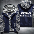 Vegan Design Fleece Hoodies Jacket