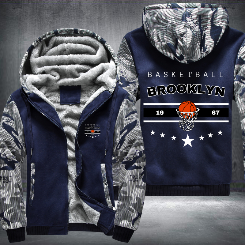 Vintage Basketball BROOKLYN 1967 Fleece Hoodies Jacket