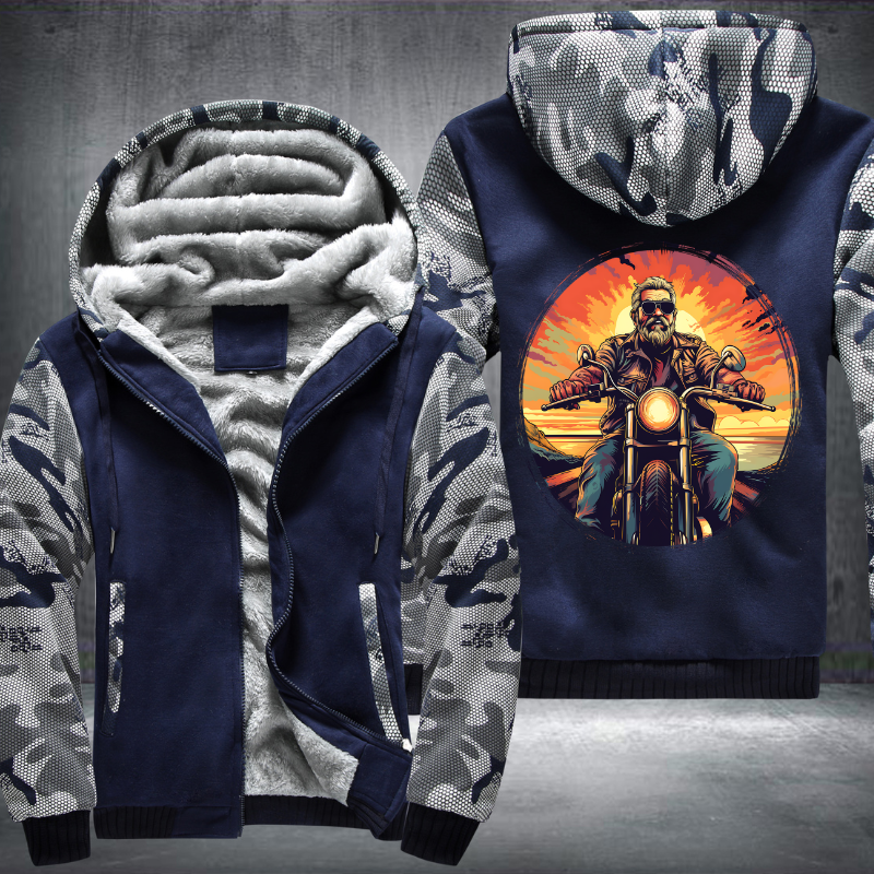 Grandpa Ride Motorcycle Fleece Hoodies Jacket