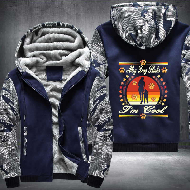 My Dog Think I'm Cool colourful Fleece Hoodies Jacket