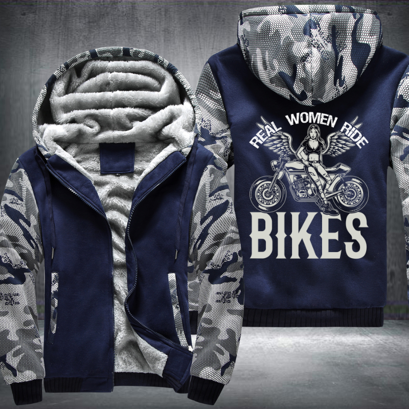 Real Woman Ride Bikes Fleece Hoodies Jacket
