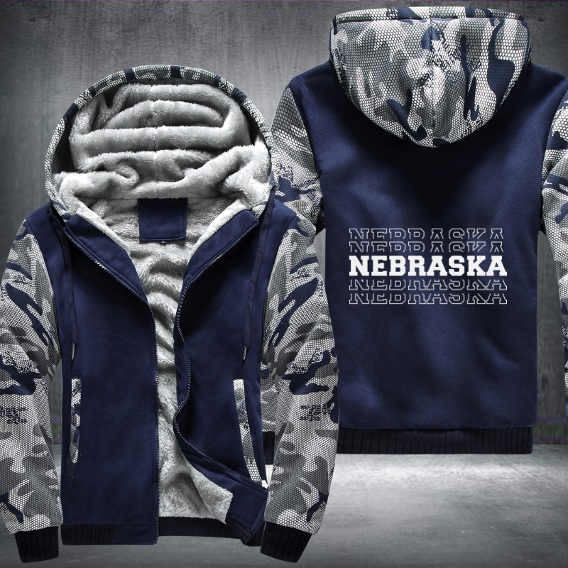 Patriotic USA State Nebraska Fleece Hoodies Jacket