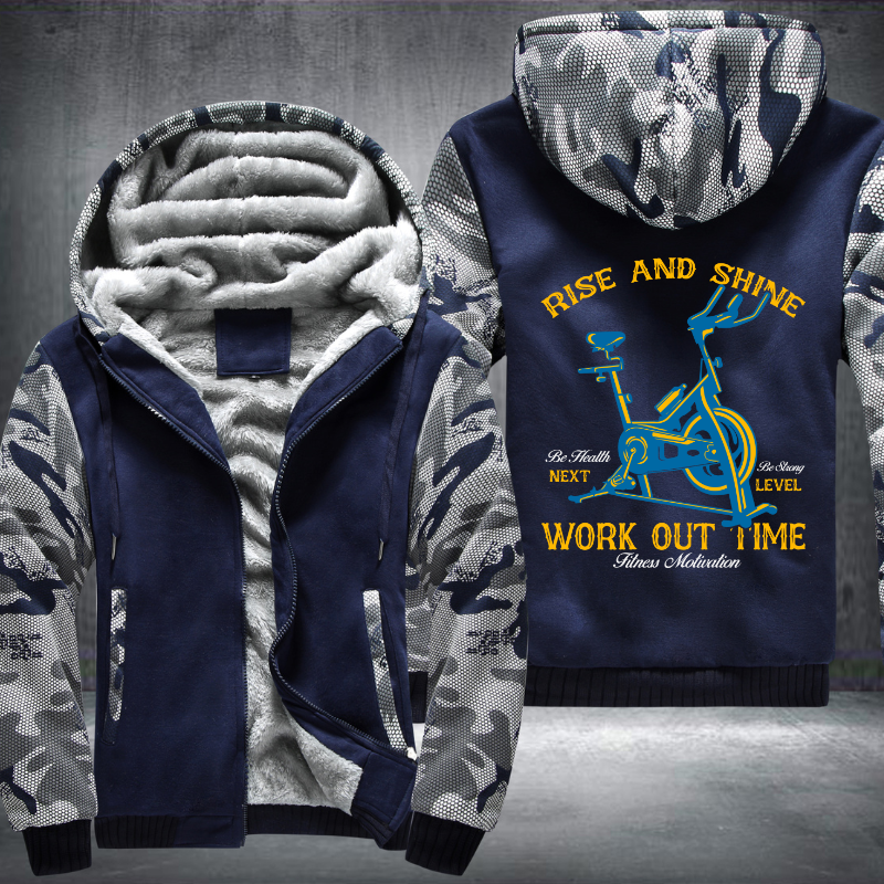 Rise And Shine Work Out Time Fleece Hoodies Jacket