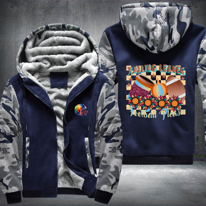 Falling Leaves Football Please Fleece Hoodies Jacket