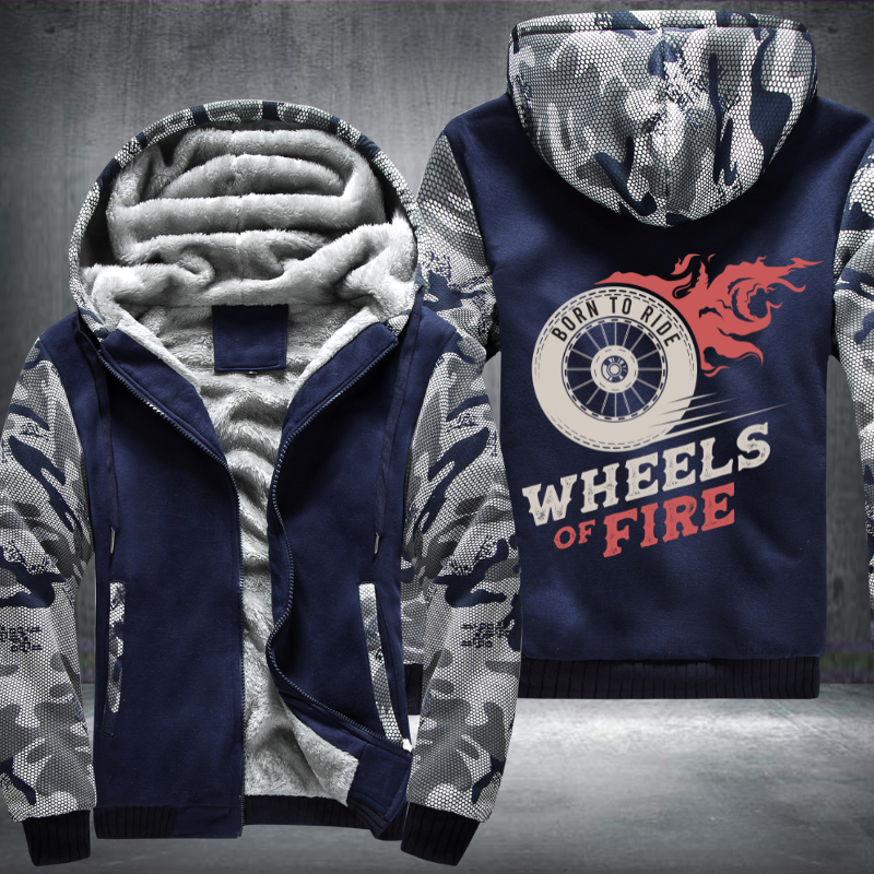 Born To Ride Wheels of Fire Fleece Hoodies Jacket