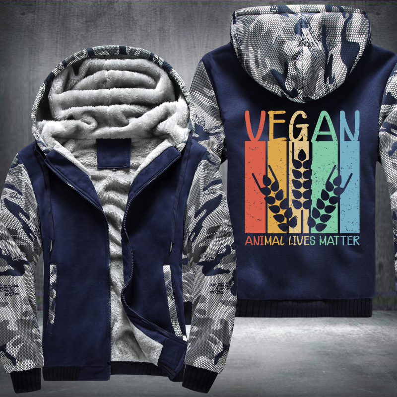 Vegan Animal Lives Matter Fleece Hoodies Jacket