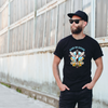 God Is Good Dove Floral Cotton Black Short Sleeve T-Shirt