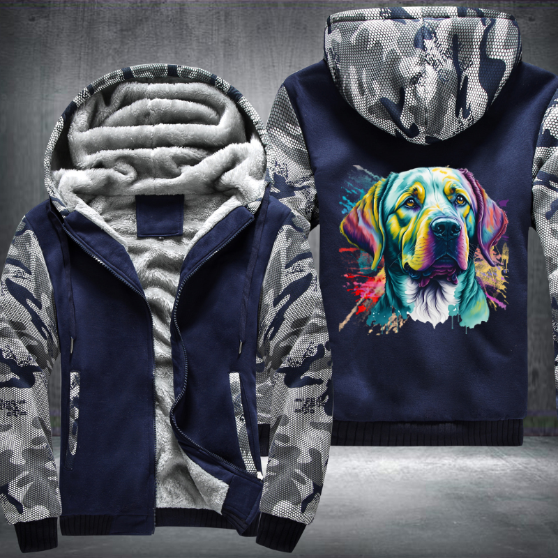 Rainbow Labrador Retriever Watercolour design Fleece Hoodies Jacket