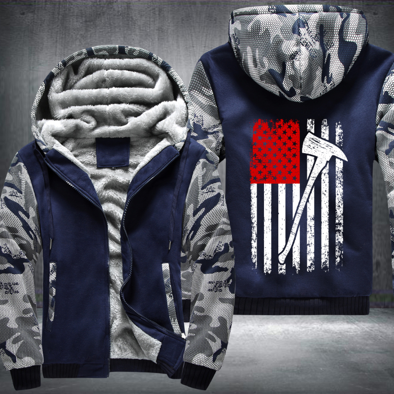 Firefighter American Flag Design Fleece Hoodies Jacket