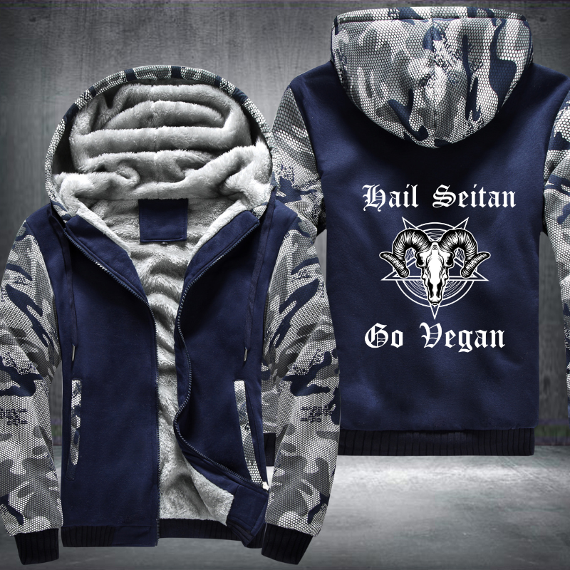 Hail Seitan Go Vegan Fleece Hoodies Jacket