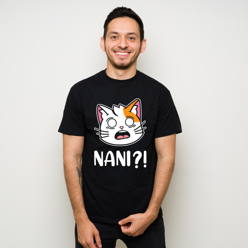 Nani Meme Anime Japanese Funny Gift Cotton Black Short Sleeve T-Shirt