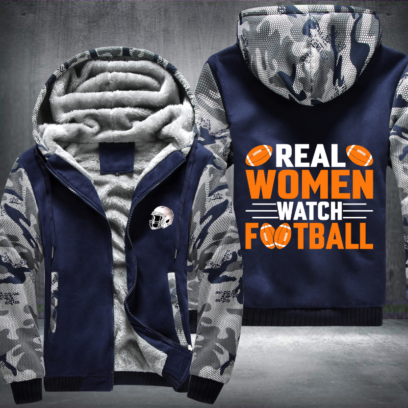 Real Women Watch Football Fleece Hoodies Jacket