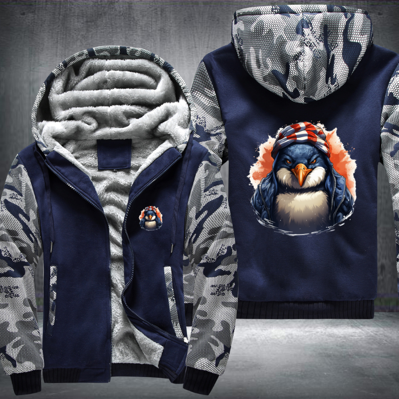 Animal Hiphop Graphic Gangster Penguin Fleece Hoodies Jacket