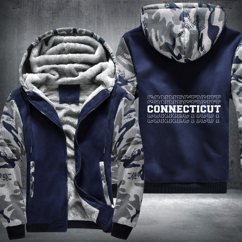 Patriotic USA State Connecticut Fleece Hoodies Jacket