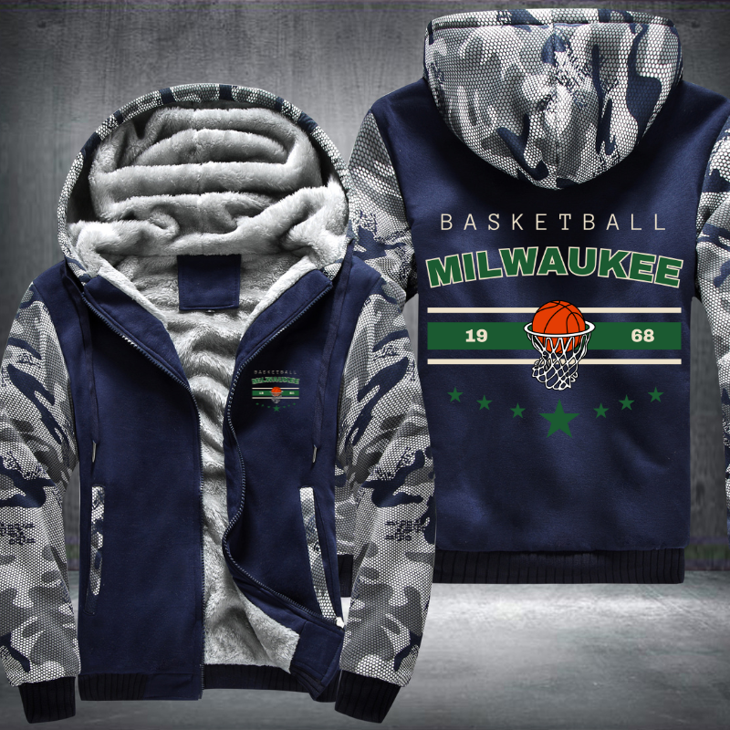 Vintage Basketball MILWAUKEE 1968 Fleece Hoodies Jacket