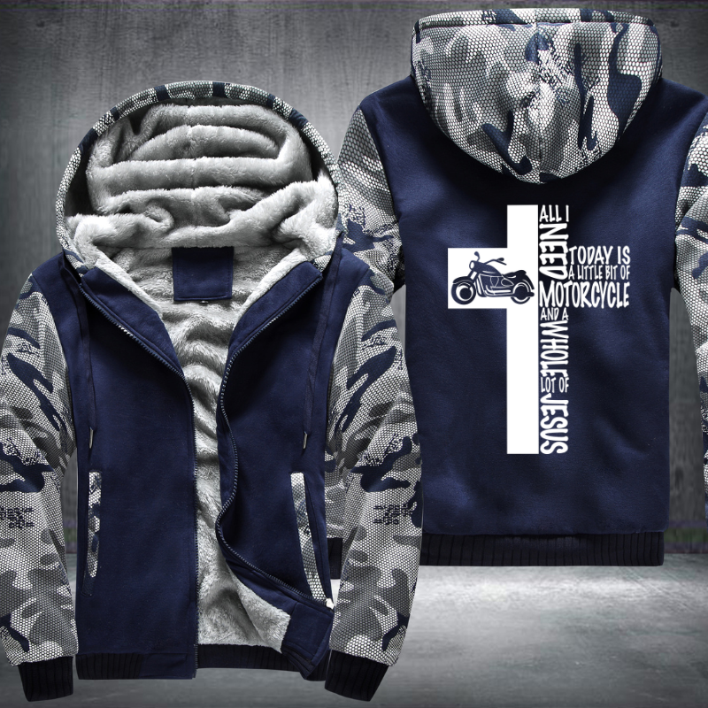 Jesus Motorcycle Cross White Fleece Hoodies Jacket