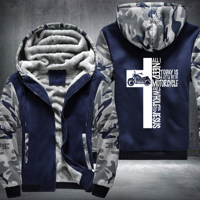 Jesus Motorcycle Cross White Fleece Hoodies Jacket