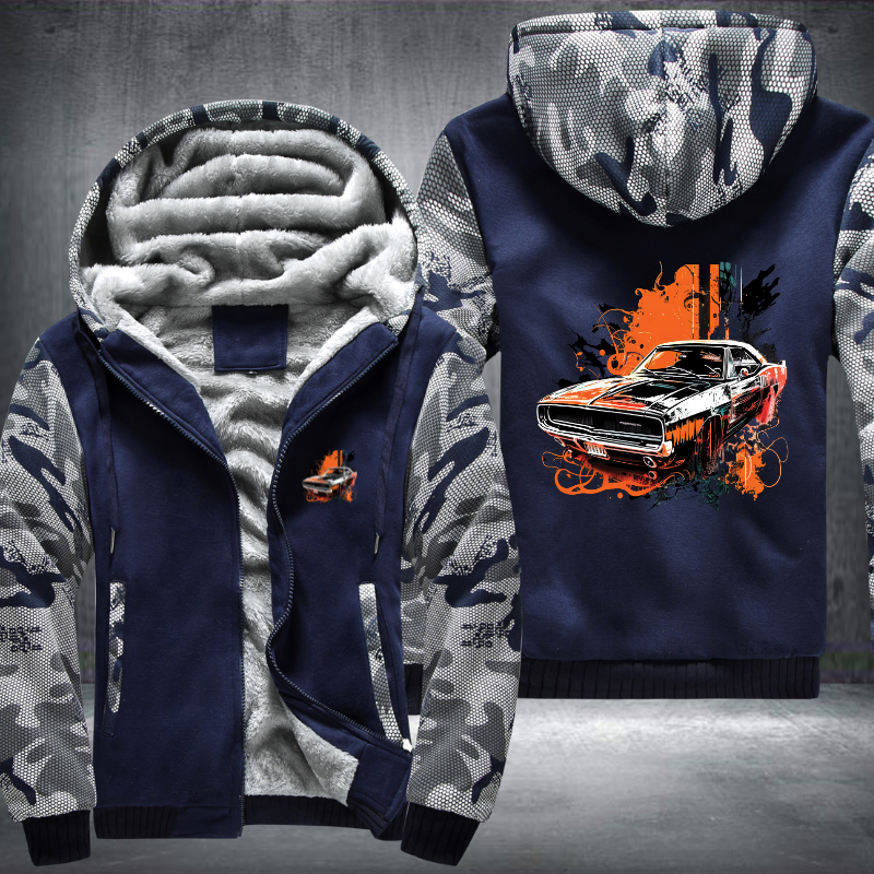 Car USA Iconic Charger RT 1968 Fleece Hoodies Jacket