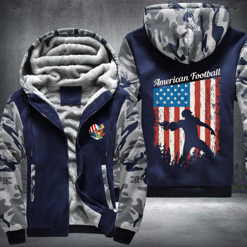 American Football Flag Fleece Hoodies Jacket