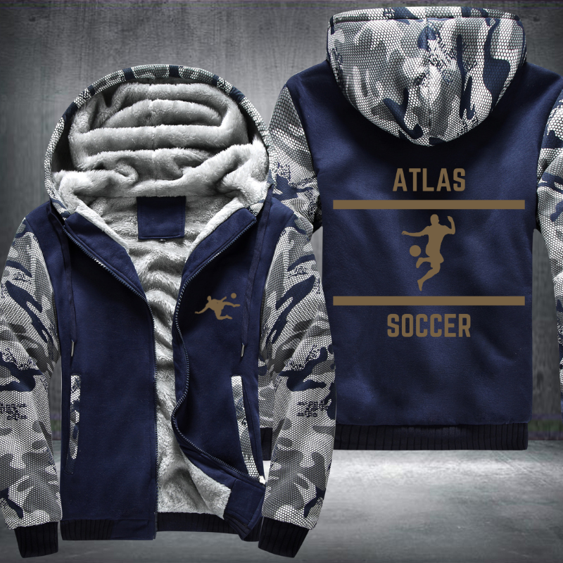 Mexico Soccer Lover Gold Atlas Fleece Hoodies Jacket