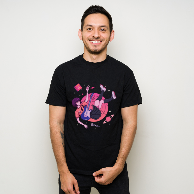 Anime Japanese The Music Artist Girl Cotton Black Short Sleeve T-Shirt