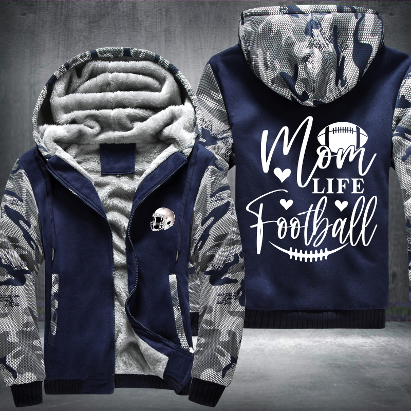 Mom Life Football Fleece Hoodies Jacket