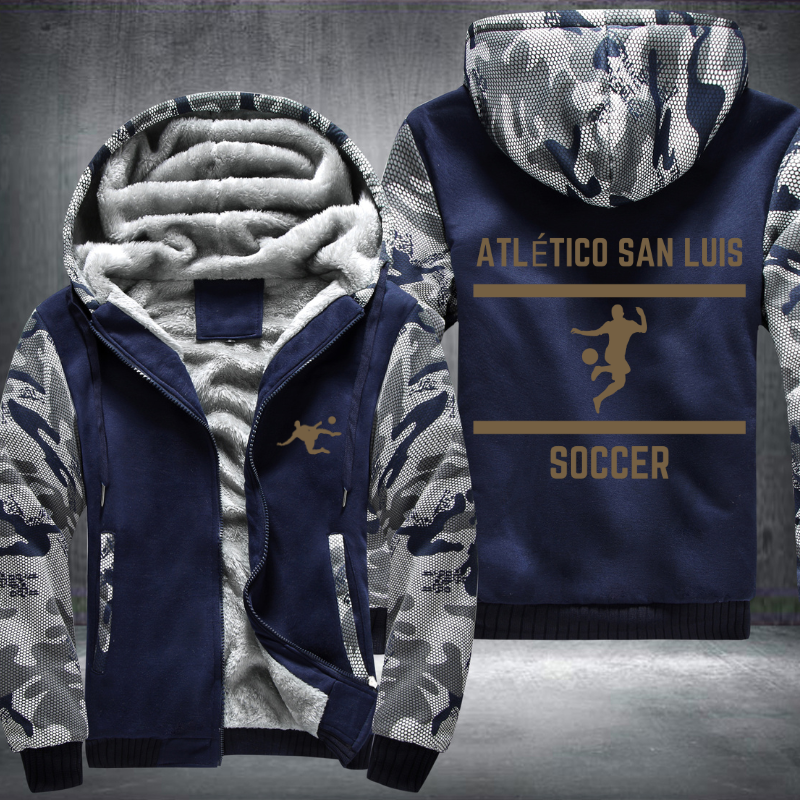 Mexico Soccer Lover Gold Atlético San Luis Fleece Hoodies Jacket