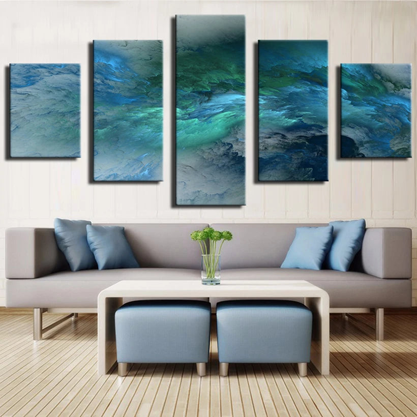 Colourfull Clounds 5 Panels Painting Canvas Wall Decoration