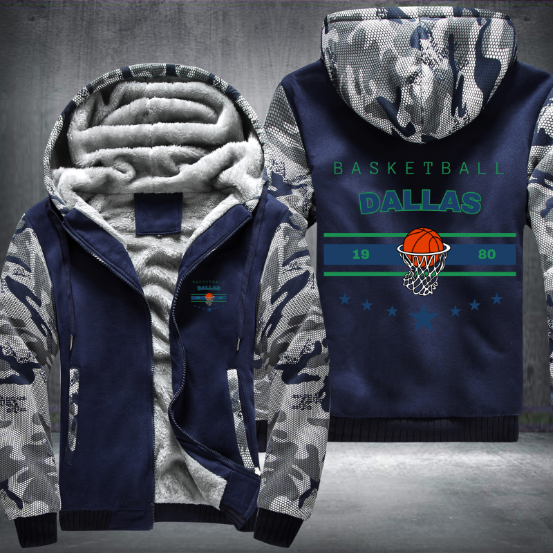 Vintage Basketball DALLAS 1980 Fleece Hoodies Jacket