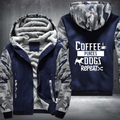 coffee places dogs repeat Fleece Hoodies Jacket