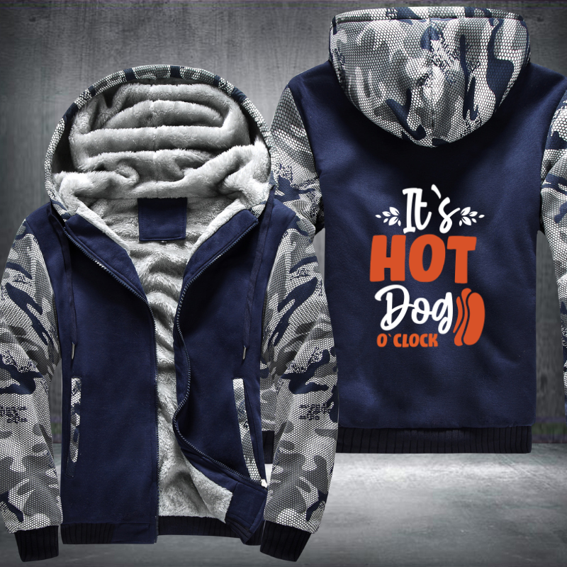 it s hot dog o clock Fleece Hoodies Jacket