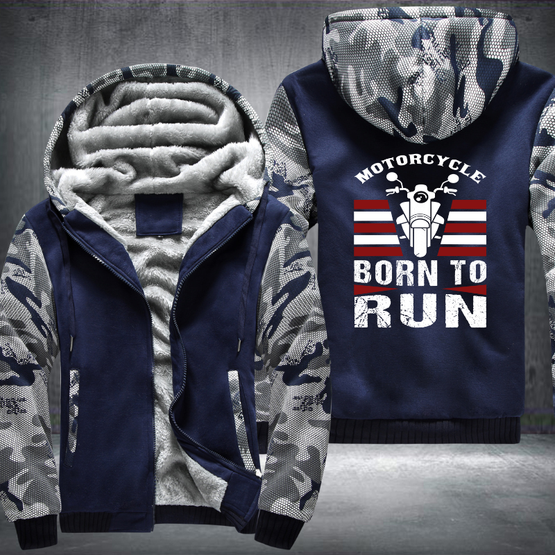 Motorcycle Born To Run Fleece Hoodies Jacket