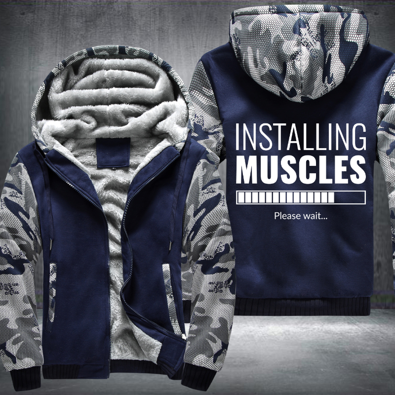 Installing Muscles Please Wait Fleece Hoodies Jacket