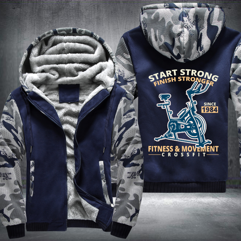 Start Strong Finish Stronger Fleece Hoodies Jacket