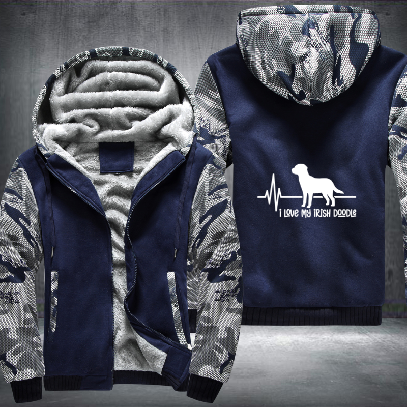I LOVE MY IRISH DOODLE Fleece Hoodies Jacket