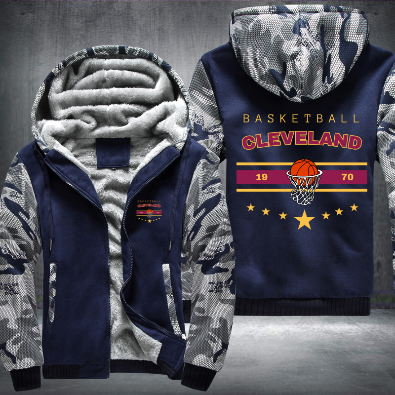 Vintage Basketball CLEVELAND 1970 Fleece Hoodies Jacket