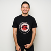 Bonsai Tree In Japanese Enso Circle Cotton Black Short Sleeve T-Shirt