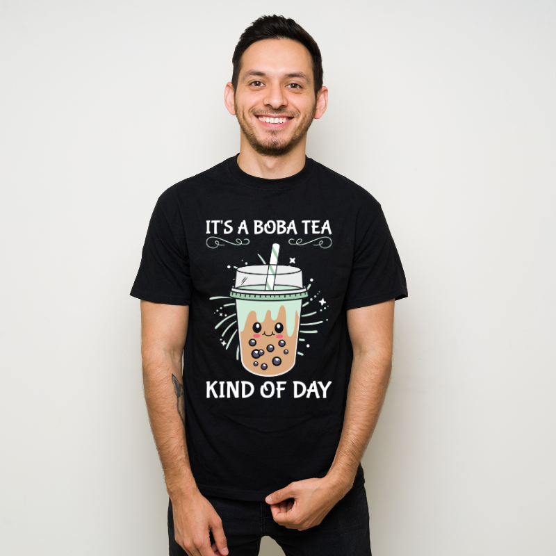 Boba Tapioca Pearls Tea Cotton Black Short Sleeve T-Shirt