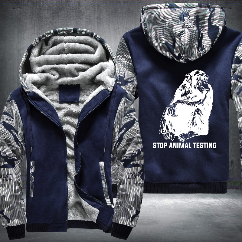 Stop Animal Testing Fleece Hoodies Jacket