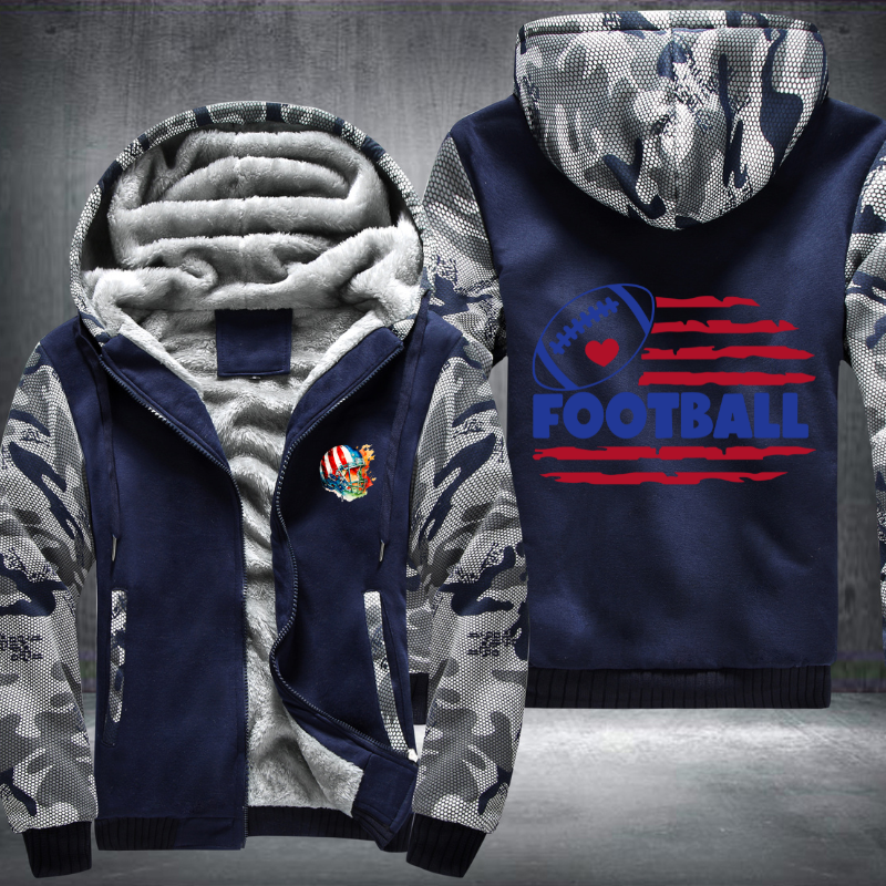 Football Flag Fleece Hoodies Jacket