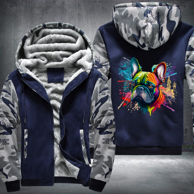 Rainbow beautiful French Bulldog Watercolour Fleece Hoodies Jacket
