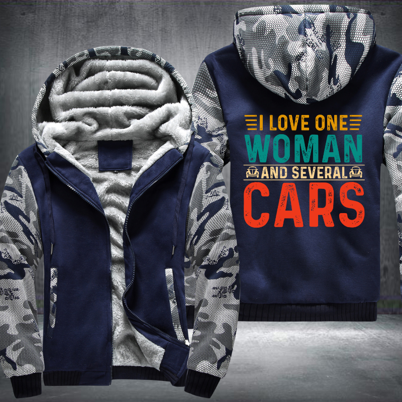 I Love One Woman and Several Cars Fleece Hoodies Jacket