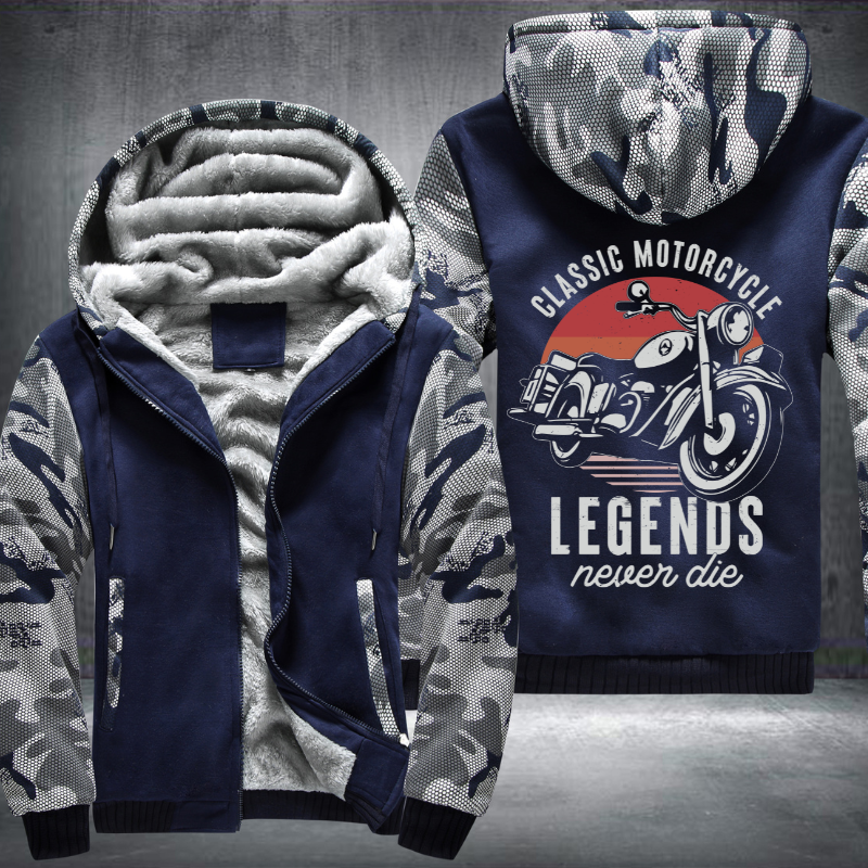 Classic Motorcycle Legends Never Die Fleece Hoodies Jacket